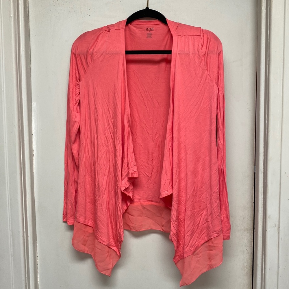 Coral open sweater
